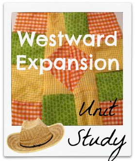 Quilt square of green, yellow, and orange. This photo is used for a blog post about westward expansion