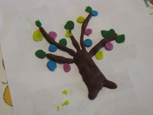 The colors of autumn in playdough