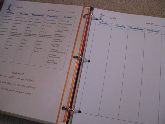 Caleb's Weekly Plans Middle School Planning