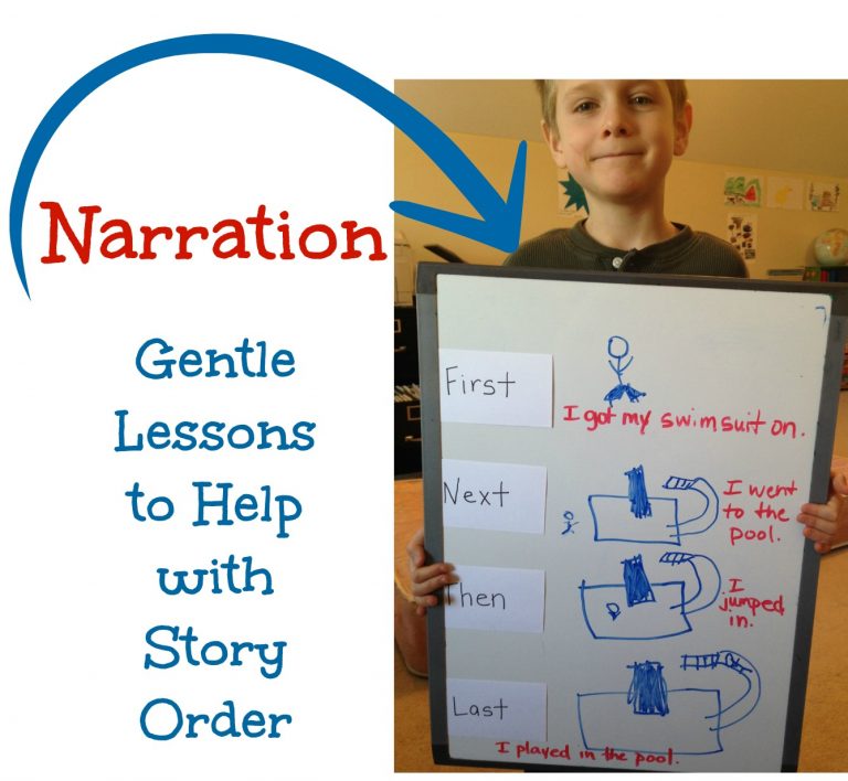 Blog image about building a story. Boy holds a whiteboard with steps in writing a story.