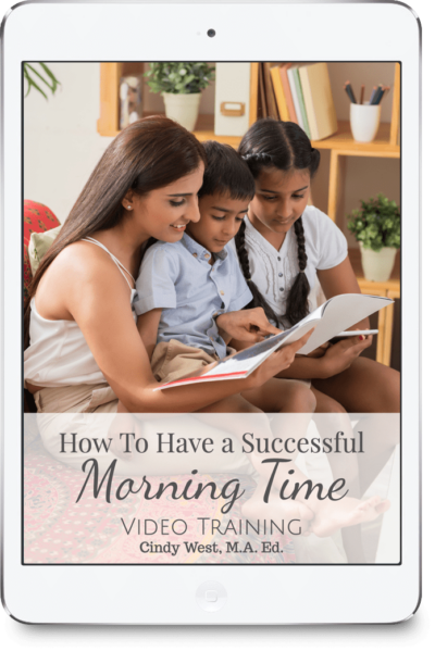 Ethnic mother and children gather on the couch to read together. Used as the cover for a masterclass about having a successful morning time.