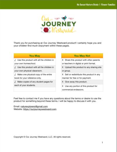 Flower Families Curriculum